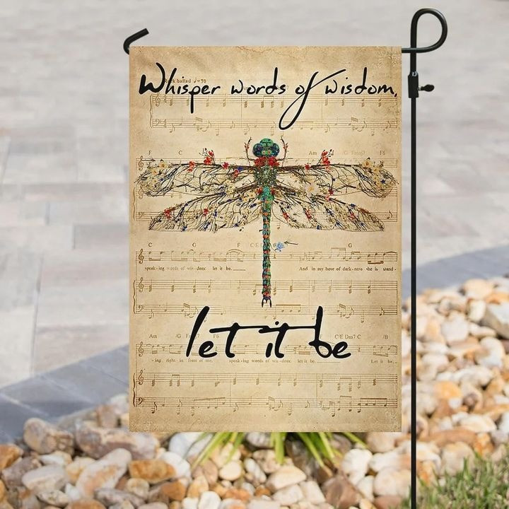 Dragonfly Whisper Words Of Wisdom Let It Be Garden Flag Yard Decor Gifts For Dragonfly Lovers