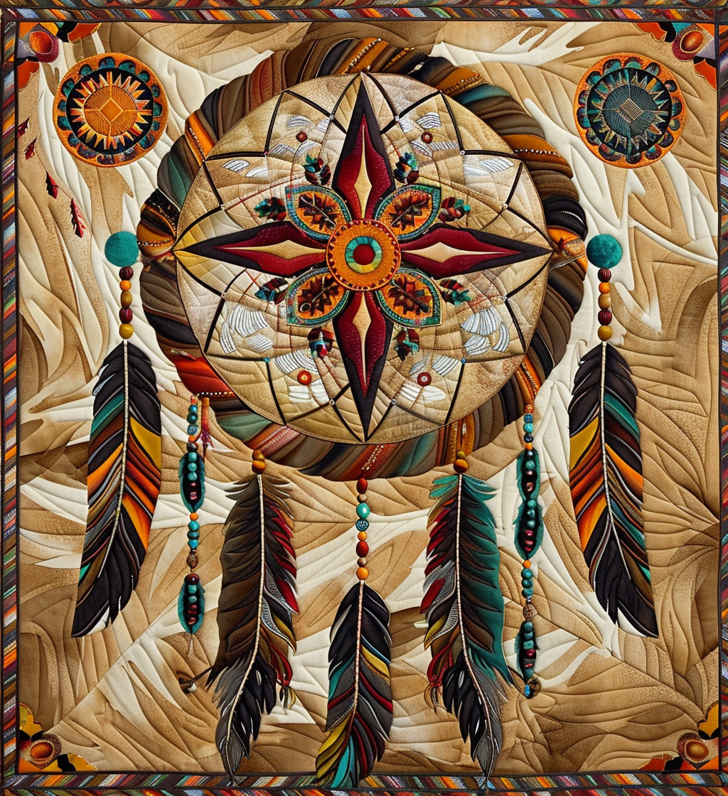 Dreamcatcher Quilted Blanket Bedsheet Comforter Set Native American Themed Gifts