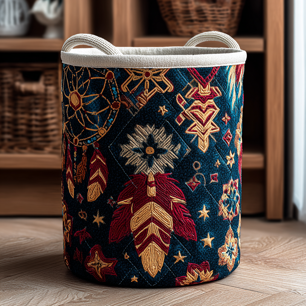 Dreamcatcher Spirit Quilted Laundry Basket Thoughtful Home Organization Gift for Loved Ones