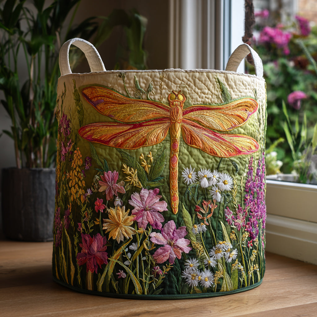 Dreamflight Dragonfly Quilted Laundry Basket Cottagecore Laundry Hamper Best Gift Ideas