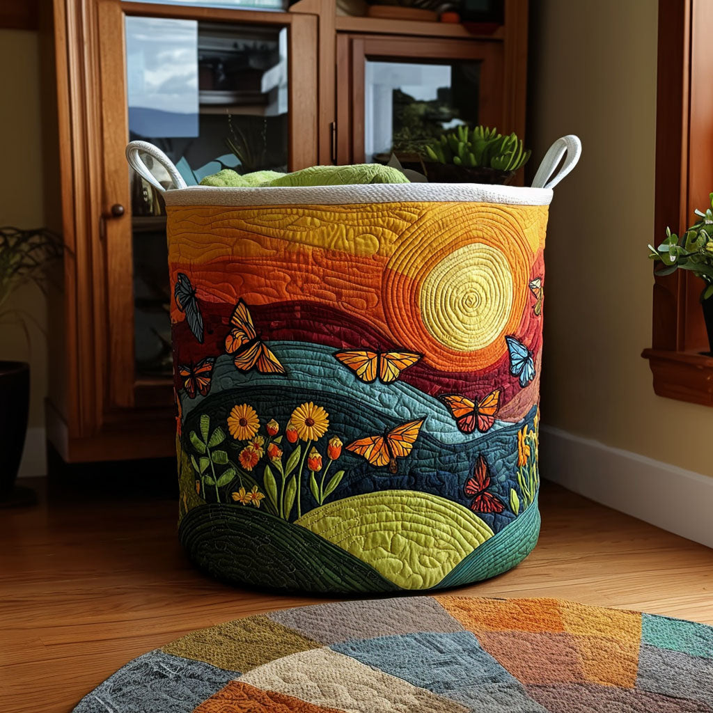 Dreamy Butterfly Quilted Laundry Basket Cottagecore Laundry Hamper Best Gift Ideas