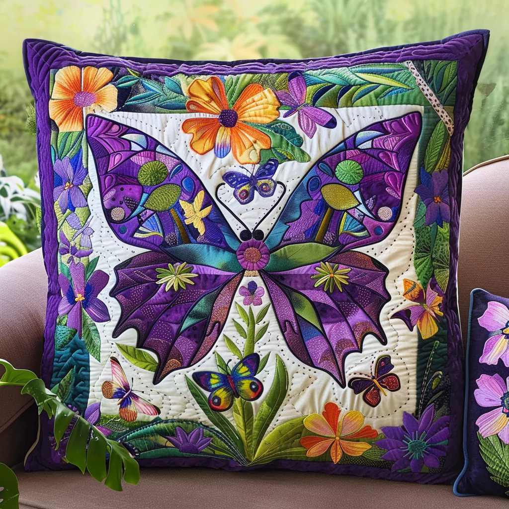 Dreamy Butterfly Quilted Pillow Case Pillow Protector Covers Gifts Good For Mom