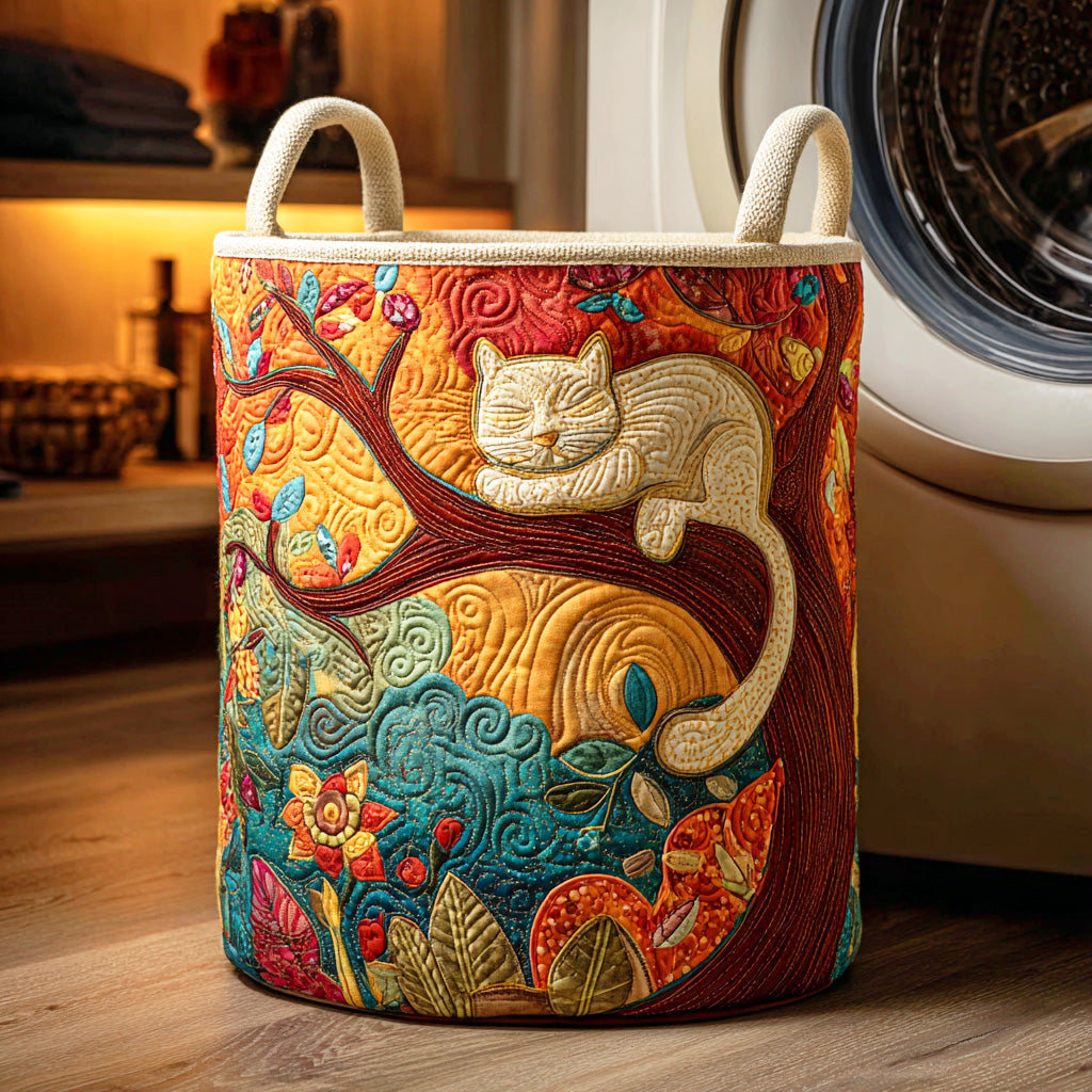 Dreamy Cat Corner Quilted Laundry Basket Useful Quilted Basket Gift That Blends Style and Function
