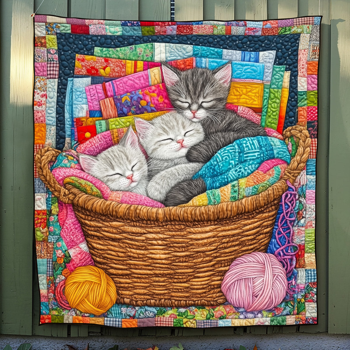 Dreamy Kitten Quilted Blanket Cozy Bedroom Decor Best Presents For Cat Lovers