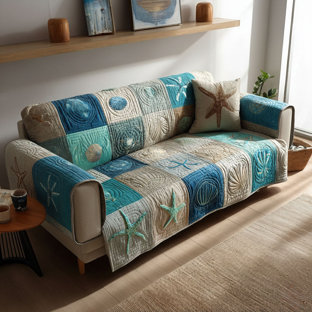 Drift Shore Quilted Sofa Cover Best Sofa Slipcovers Presents For Ocean Lovers