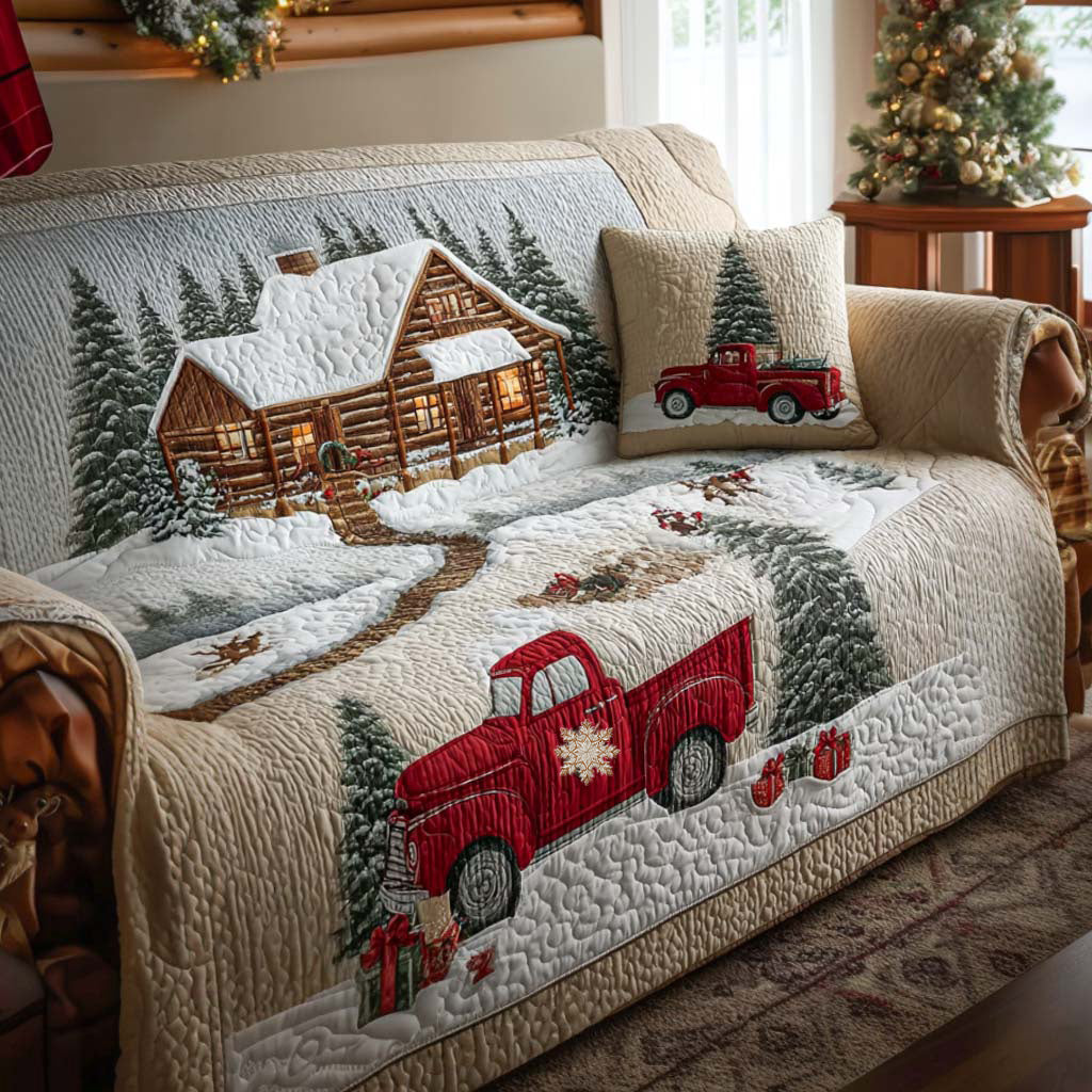 Drifting Snow Quilted Sofa Cover Couch Protector Christmas Gift Ideas For Wife