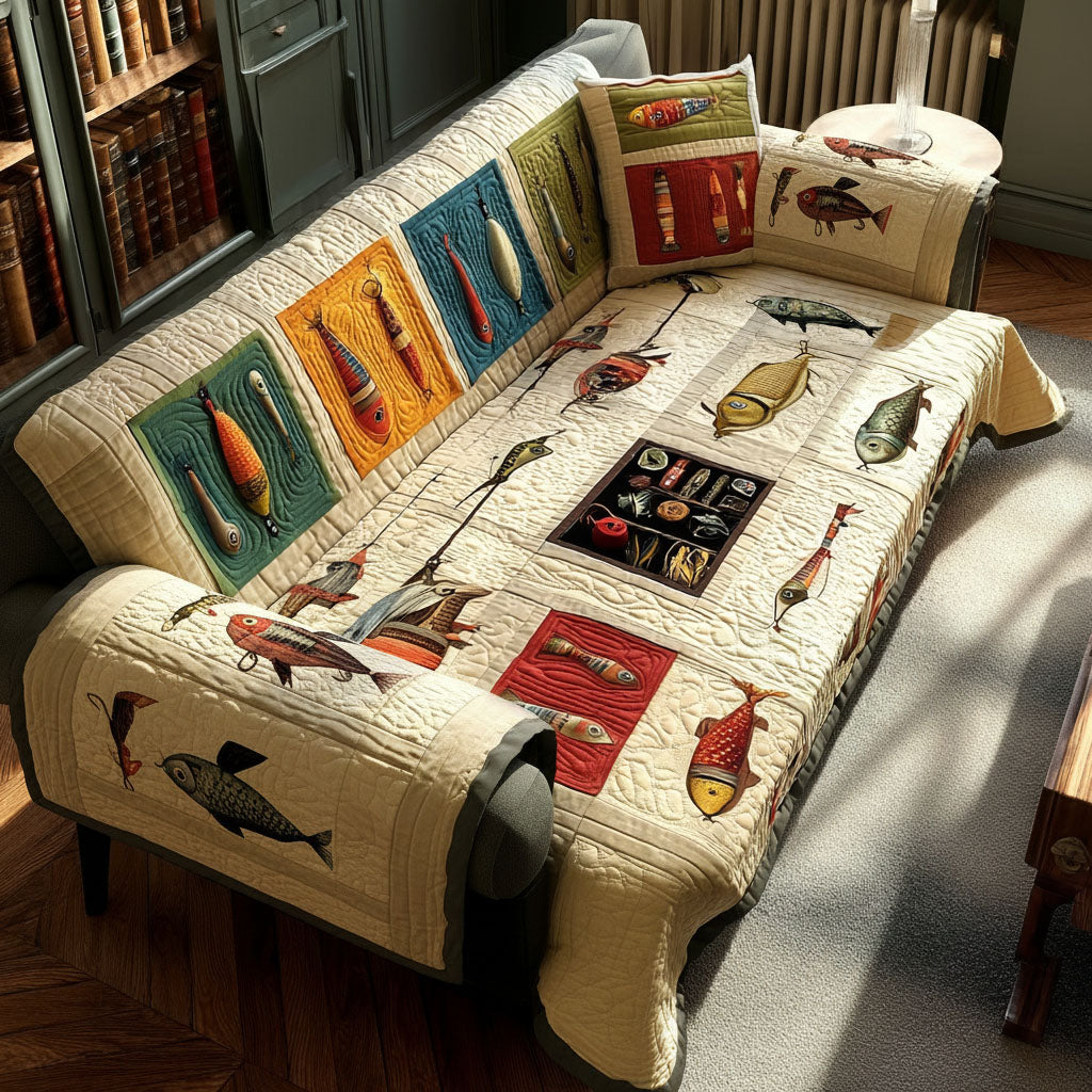 Driftwood and Line Quilted Sofa Cover Home Decor Best Father's Day Gifts For Grandpa