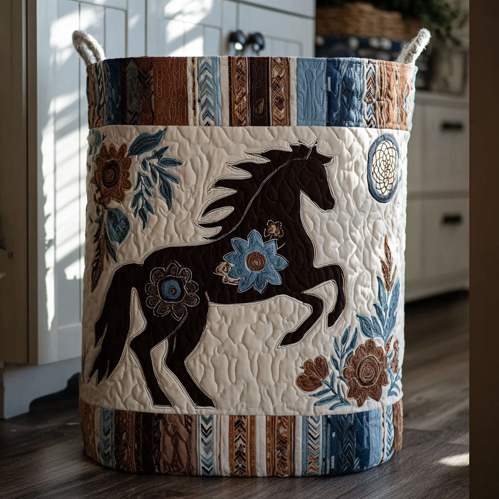 Dusty Horizon Run Quilted Laundry Basket Folding Laundry Hamper Gift For Him