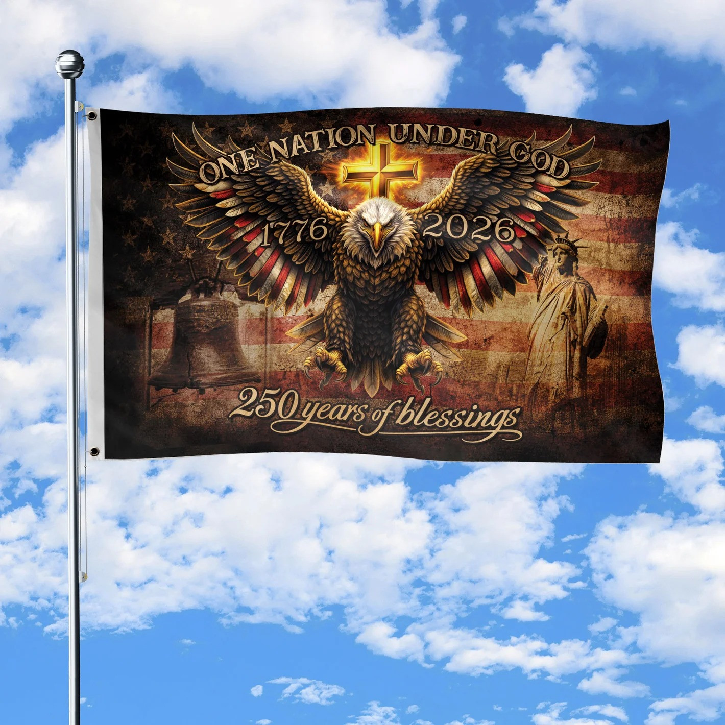 Eagle USA 250 Years Of Blessings Flag Fourth Of July Outdoor Decorations Patriotic Gifts Idea