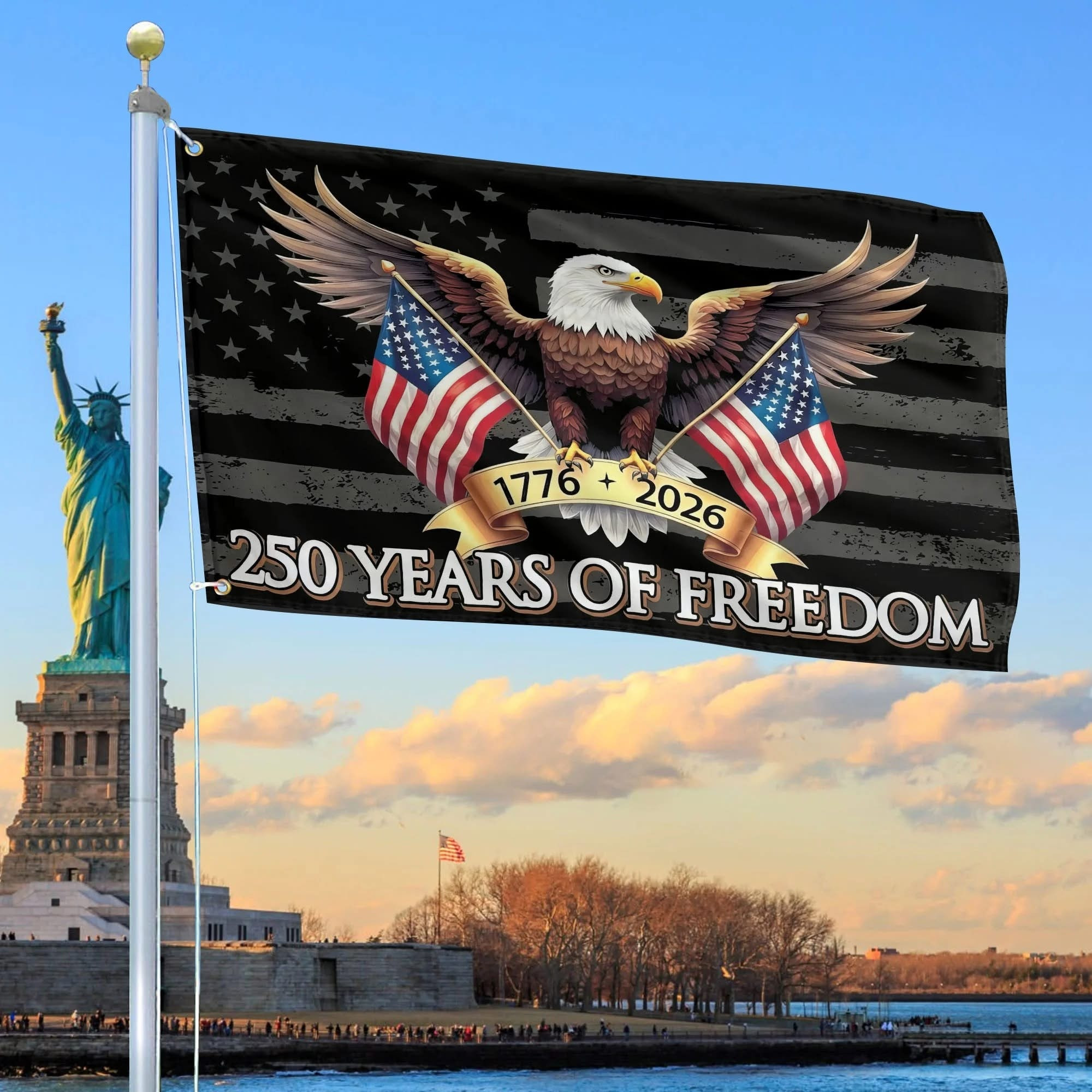 Eagle USA 250 Years Of Freedom Flag 1776 2026 American Flag Independence Day Home Decor Gifts