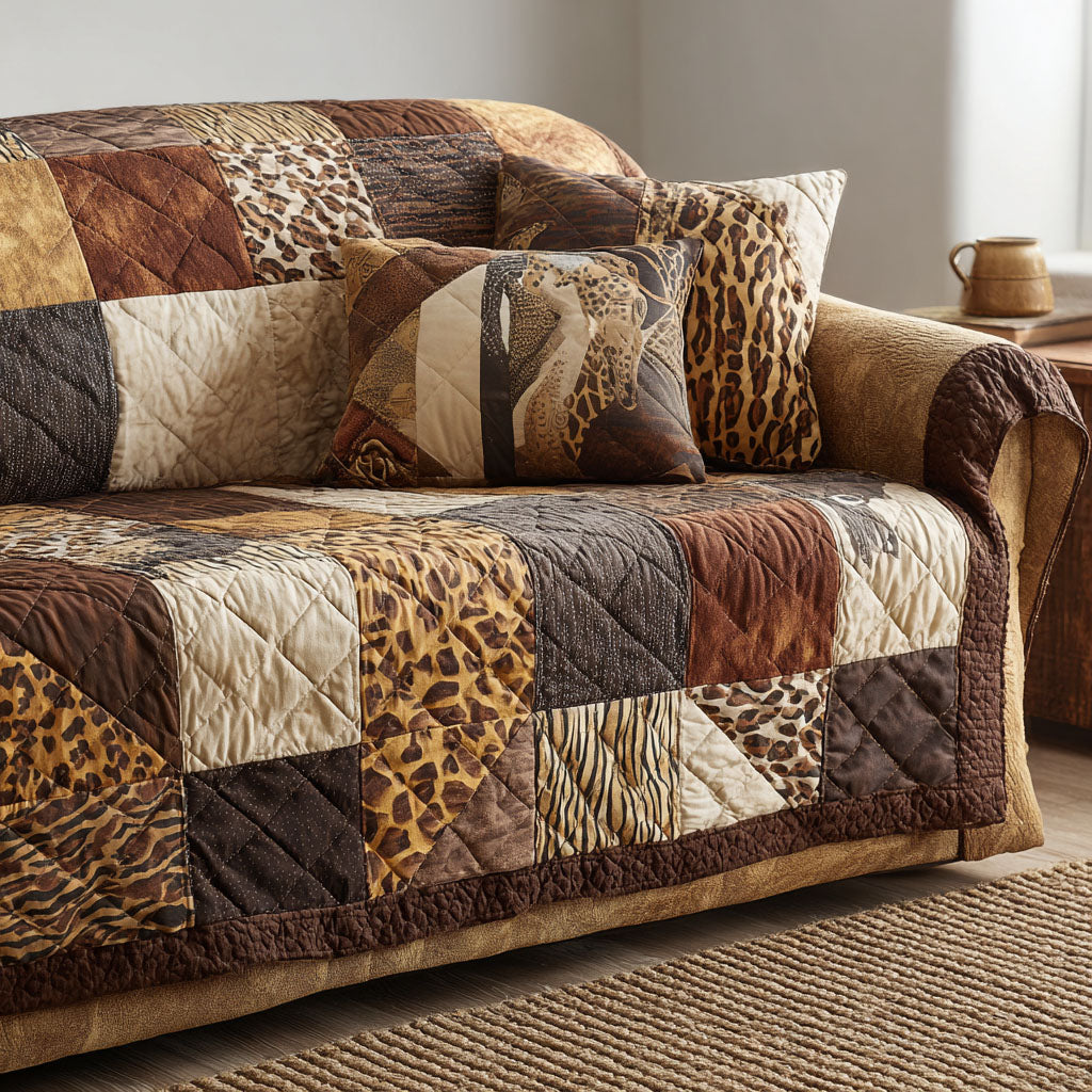 Earthbound Patterns Quilted Sofa Cover Cute Sofa Slipcovers Black Women Melanin Gifts