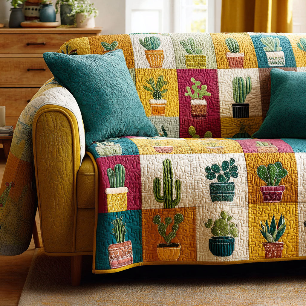 Earthy Botanica Quilted Sofa Cover Sofa Protector Cover Mother S Day Gift Ideas