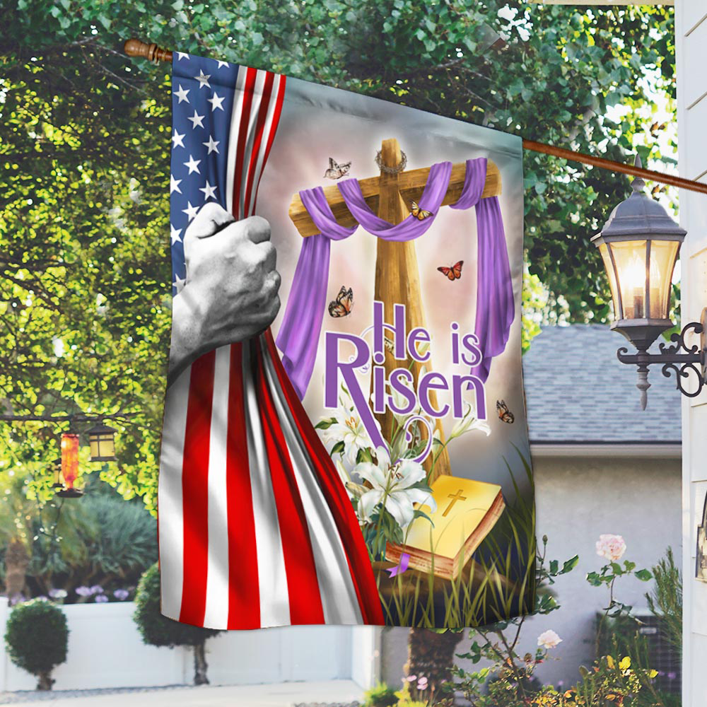 Easter Christian Cross He Is Risen Flag Jesus Christian Cross Flag Presents For Mom