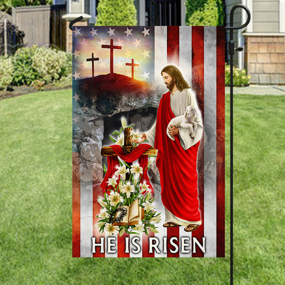Easter Day Jesus He Is Risen Easter Flag Cross Easter Day Flag Gift Ideas