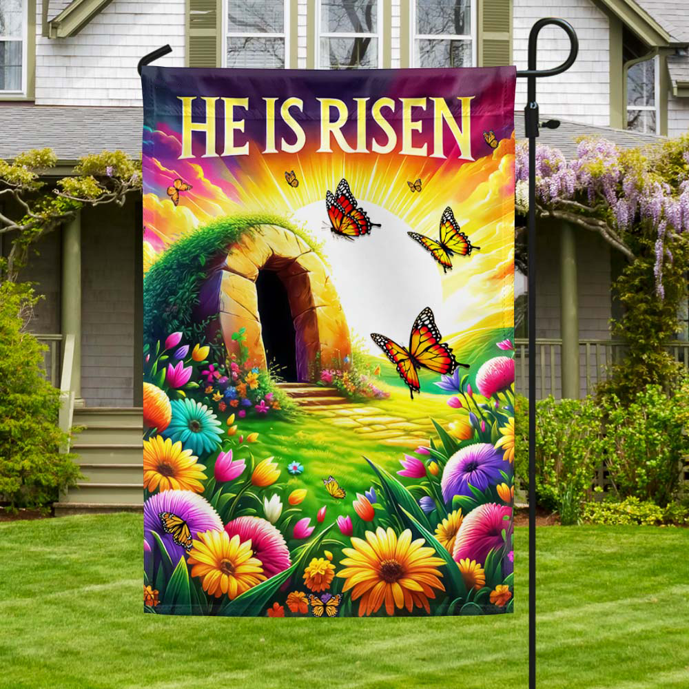 Easter Day Resurrection Of Jesus He Is Risen Flag Faith Cross Easter Flag Gift For Him
