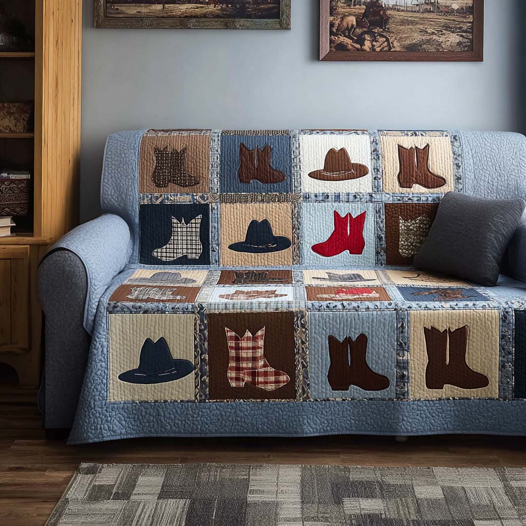 Echo Trail Quilted Sofa Cover Seat Covers For Couches Cool Gifts For Cowboys
