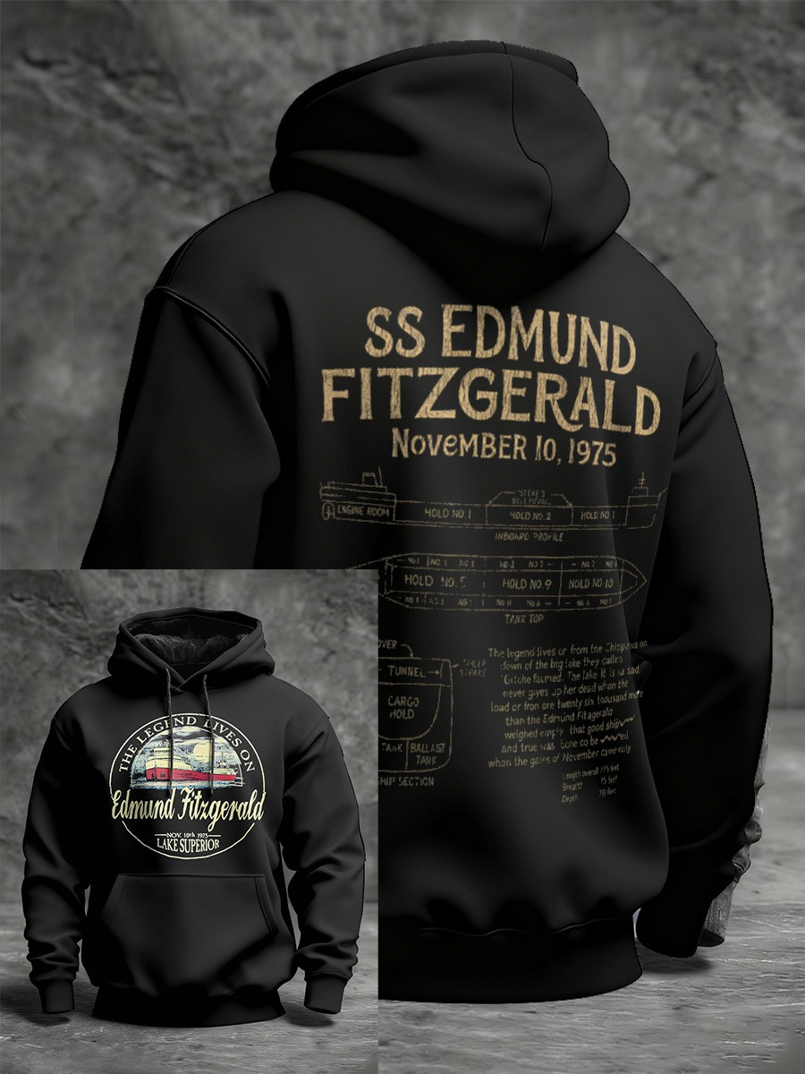 Edmund Fitzgerald The Legend Lives On T-Shirt SS Edmund Fitzgerald November 10Th 1975 Merch - Image 3