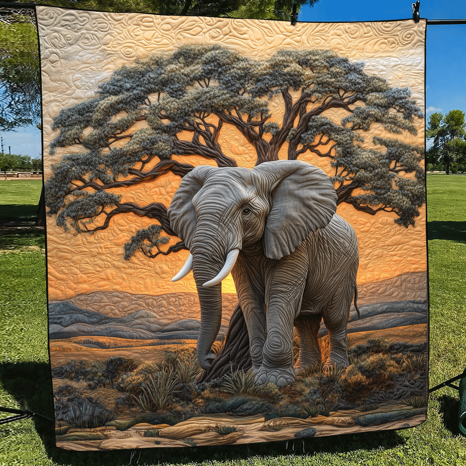 Elephant Baobab Quilted Blanket Quilt Comforter Sets First Fathers Day Gift Ideas