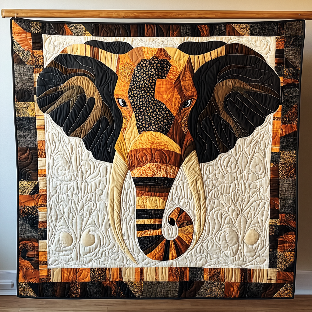 Elephant Harmony Quilted Blanket Bed Decor Gift Items For Elephant Lovers