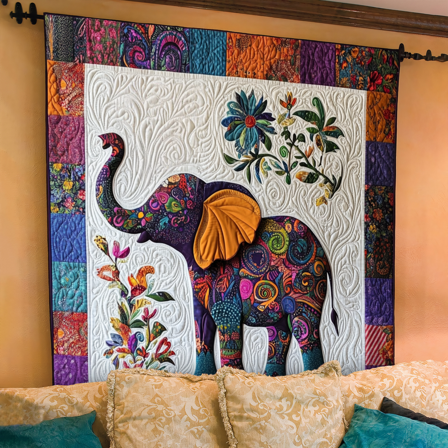 Elephant Jubilee Quilted Blanket Cozy Bedroom Ideas Gifts For Elephant Lovers