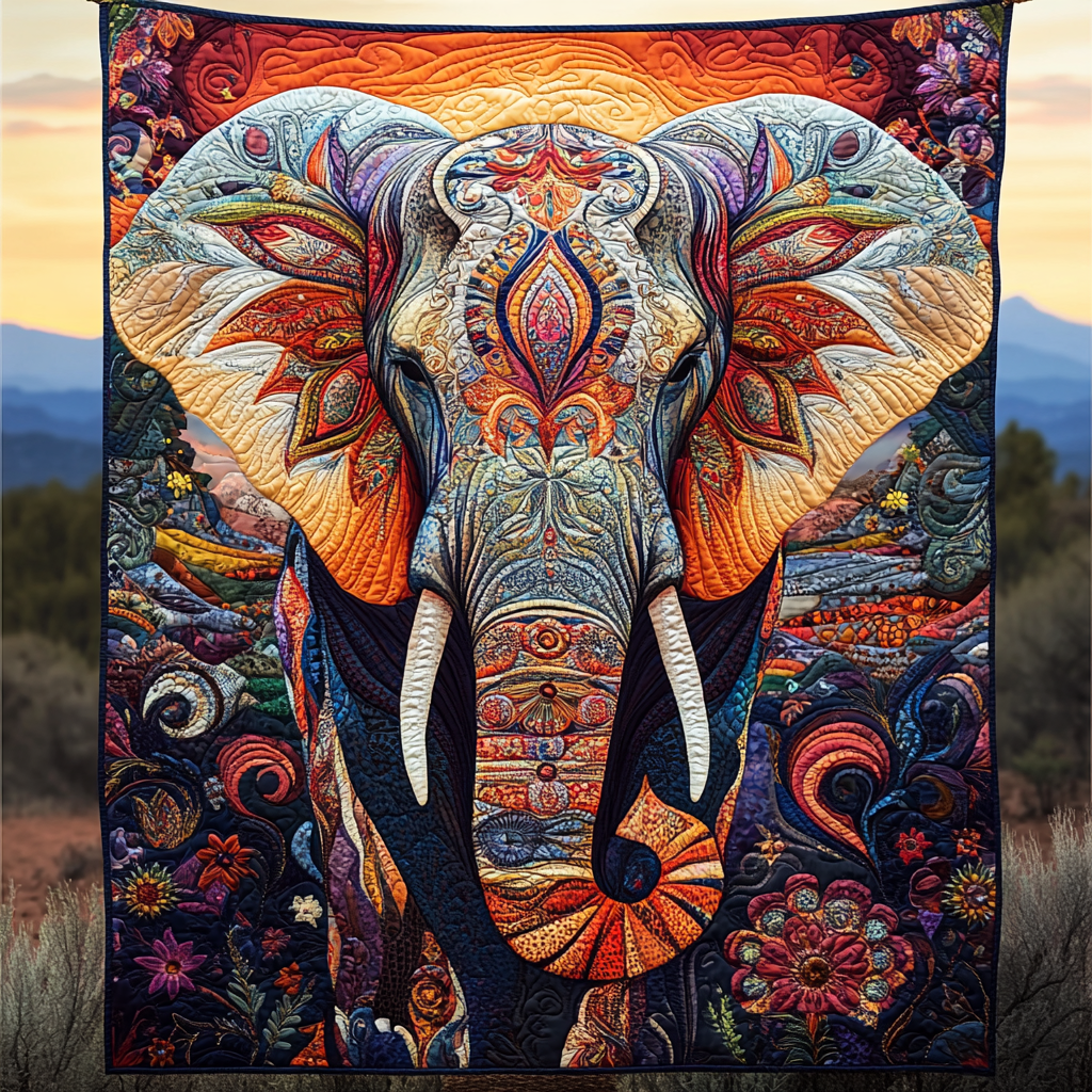 Elephant of the Sun Quilted Blanket Best Bedsheets Last Minute Father'sDay Gifts