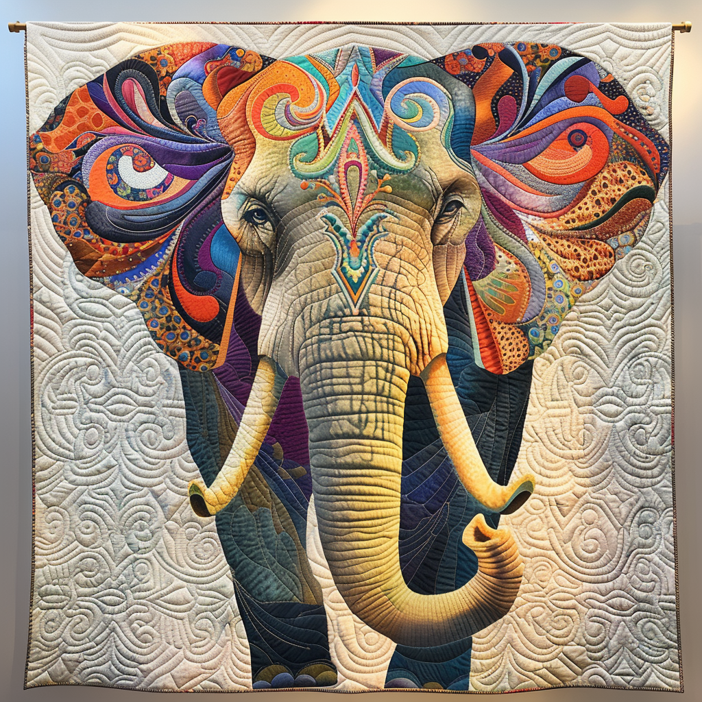 Elephant Parade Quilted Blanket Cozy Bedroom Decor Gift For Elephant Lovers