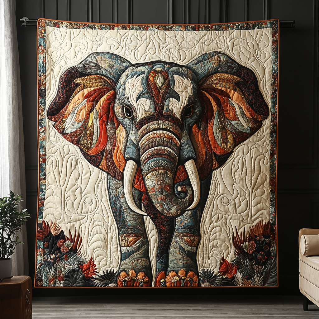 Elephant Sunset Stroll Quilted Blanket Bed Decor Ideas Elephant Lover Gift