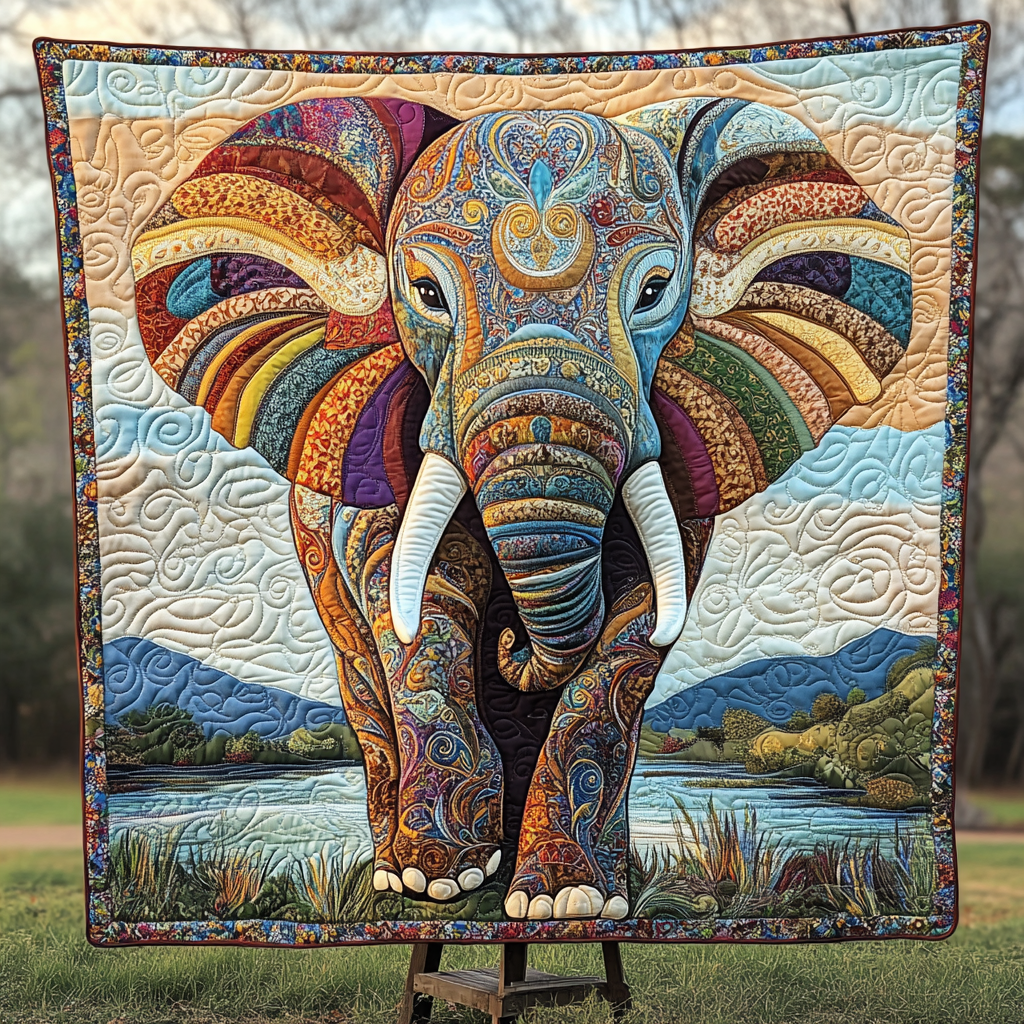 Elephant Wisdom Quilted Blanket Cozy Bedroom Decor Elephant Related Gifts
