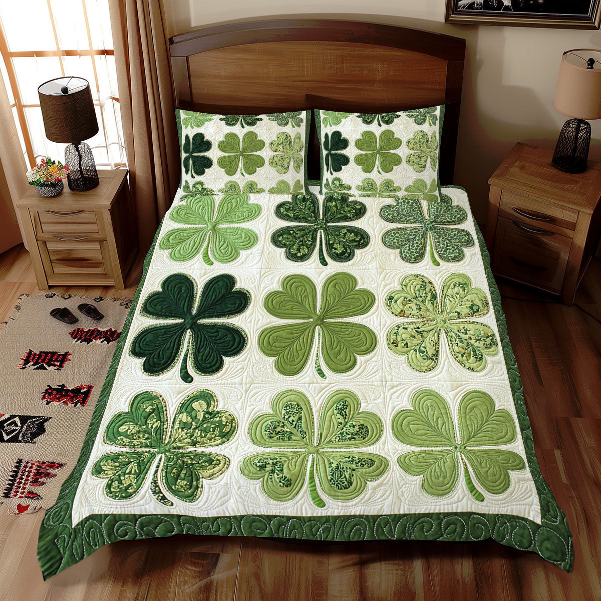 Emerald Luck Duvet Cover Set Quilt Bedding Set Bedspread St Patrick'S Day Gift Ideas