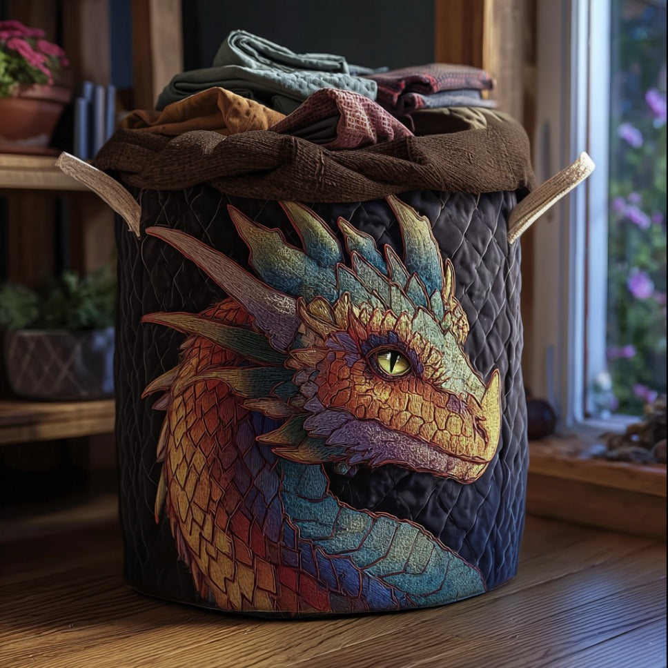 Emerald Scale Quilted Laundry Basket Best Family Hamper Basket Gift For Him
