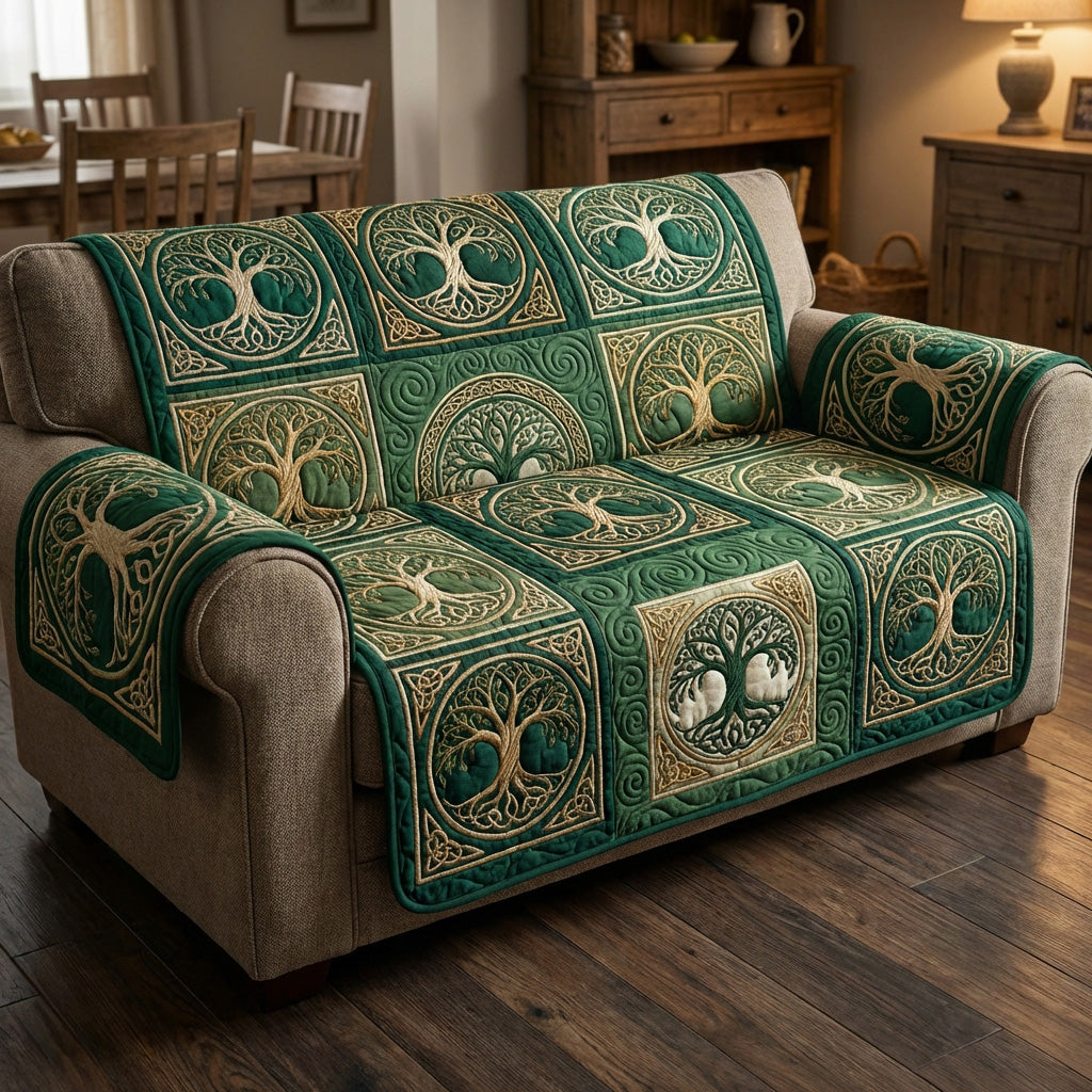 Emerald Tree Life Quilted Sofa Cover Best Slipcovered Sofas Tree Of Life Gifts For Mom