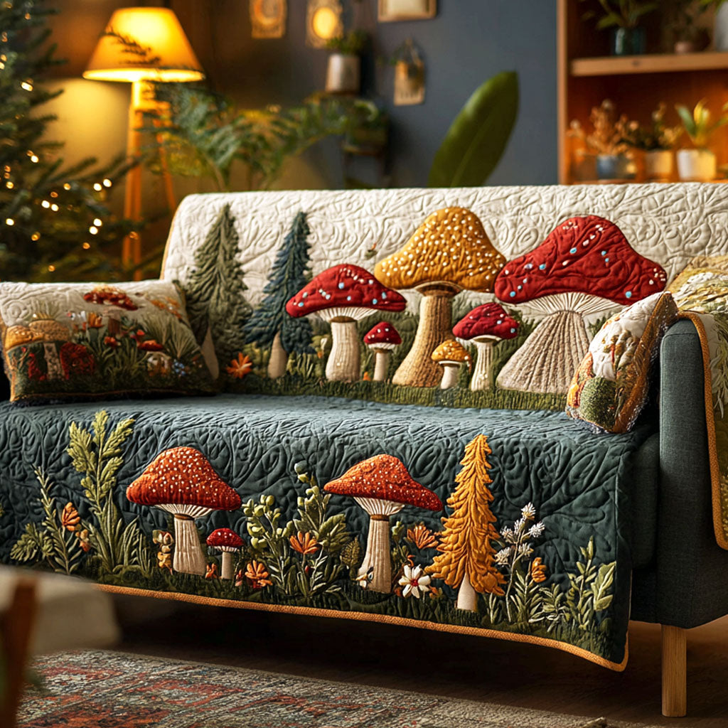 Enchanted Fungi Quilted Sofa Cover Living Room Design Gifts To Get Your Mother In Law For Christmas