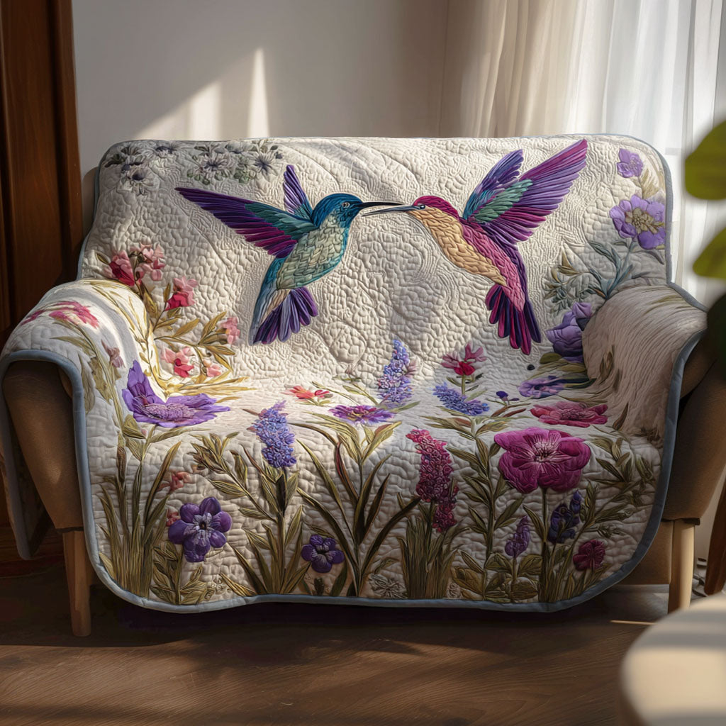 Enchanted Hummers Quilted Sofa Cover Sofa Couch Cover Hummingbird Themed Gift Items