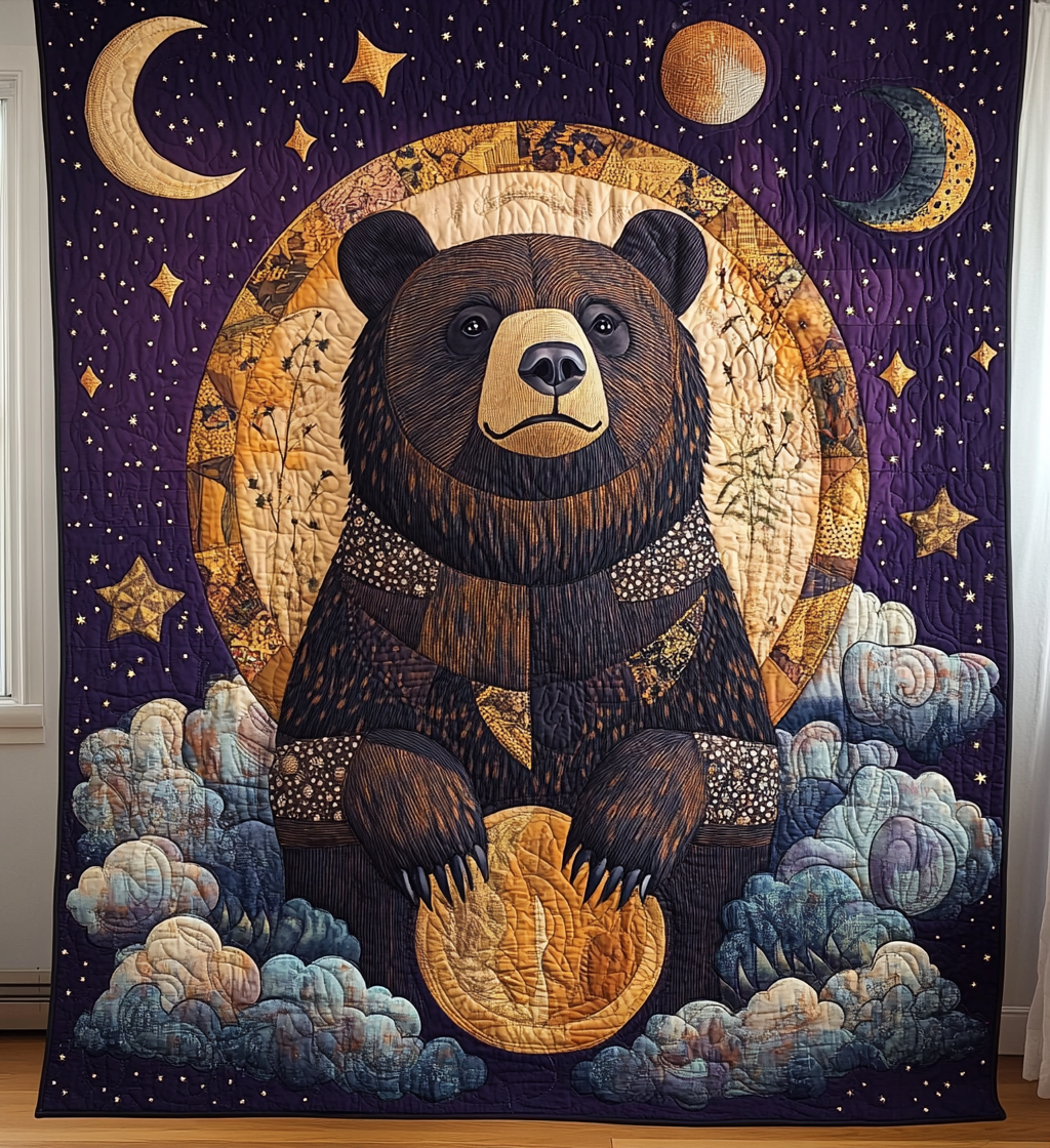 Enchating Bear Quilted Blanket Best Bed Sheet Set Best Father's Day Special Gifts