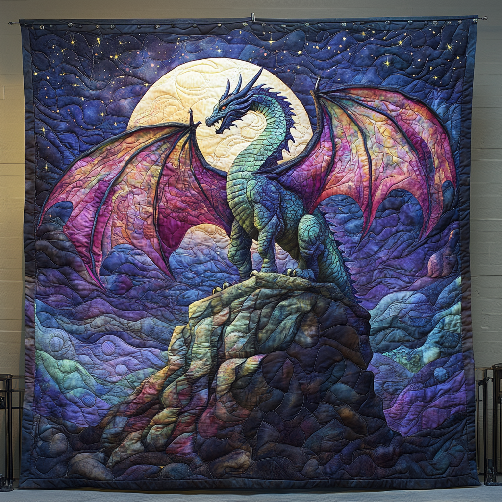 Eternal Blaze Quilted Blanket Bedroom Room Decor Great Dragon Lover Gift Ideas