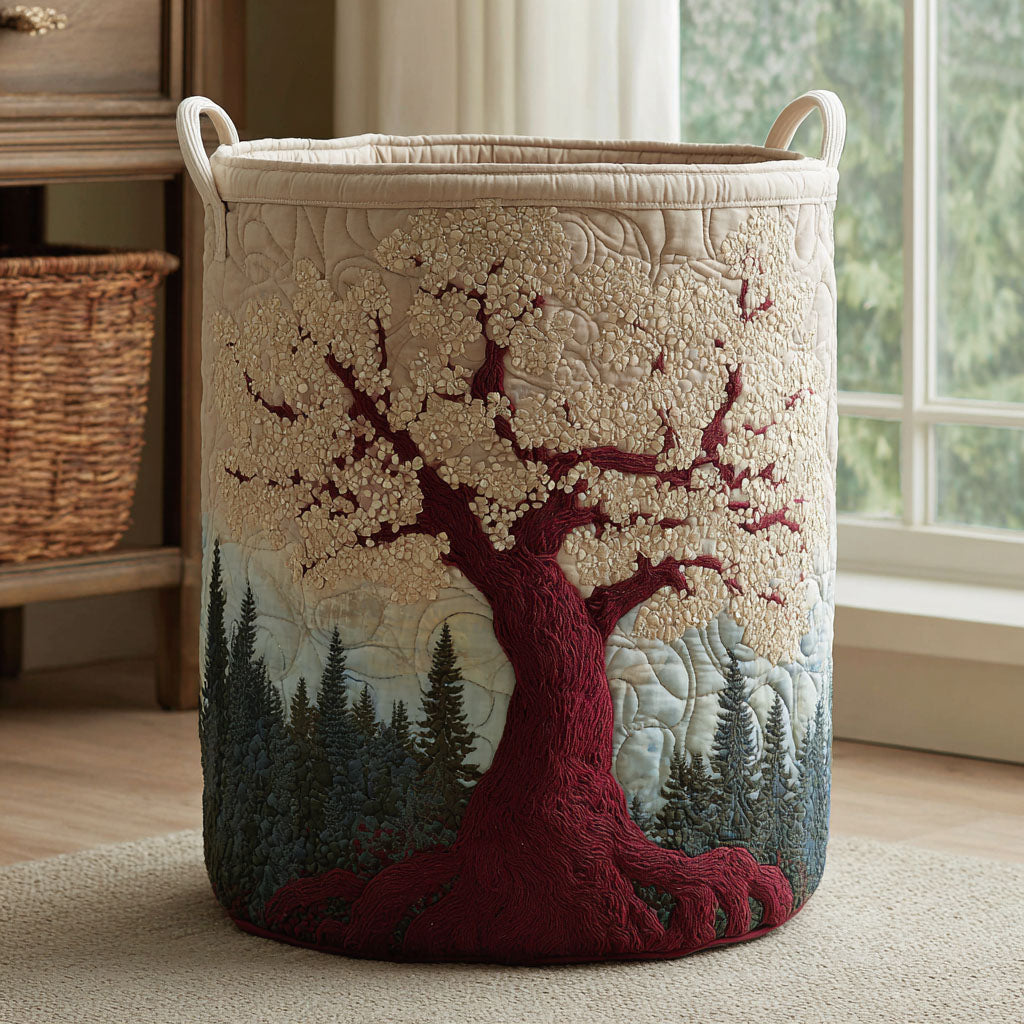 Eternal Branch Quilted Laundry Basket Good Basket Fabric Best Gift For Friend