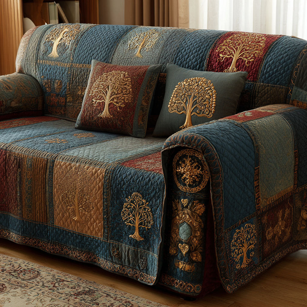Eternal Branch Quilted Sofa Cover Living Room Decor Ideas Tree Of Life Gifts For Women
