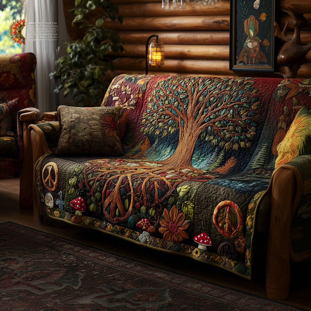 Eternal Grove Quilted Sofa Cover Modern Living Room Tree Of Life Gifts For Parents