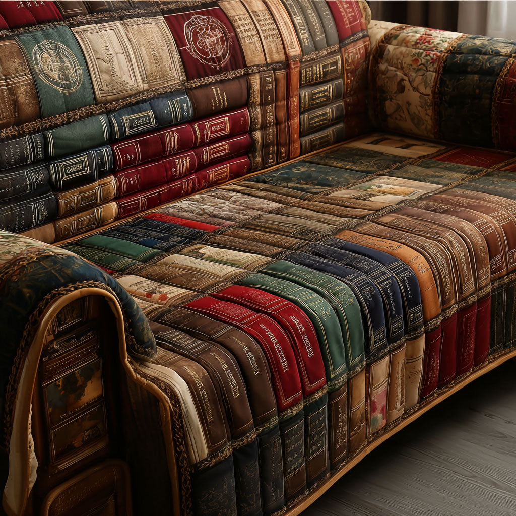 Eternal Library Quilted Sofa Cover Seat Covers For Couches Christmas Gifts For Book Lovers