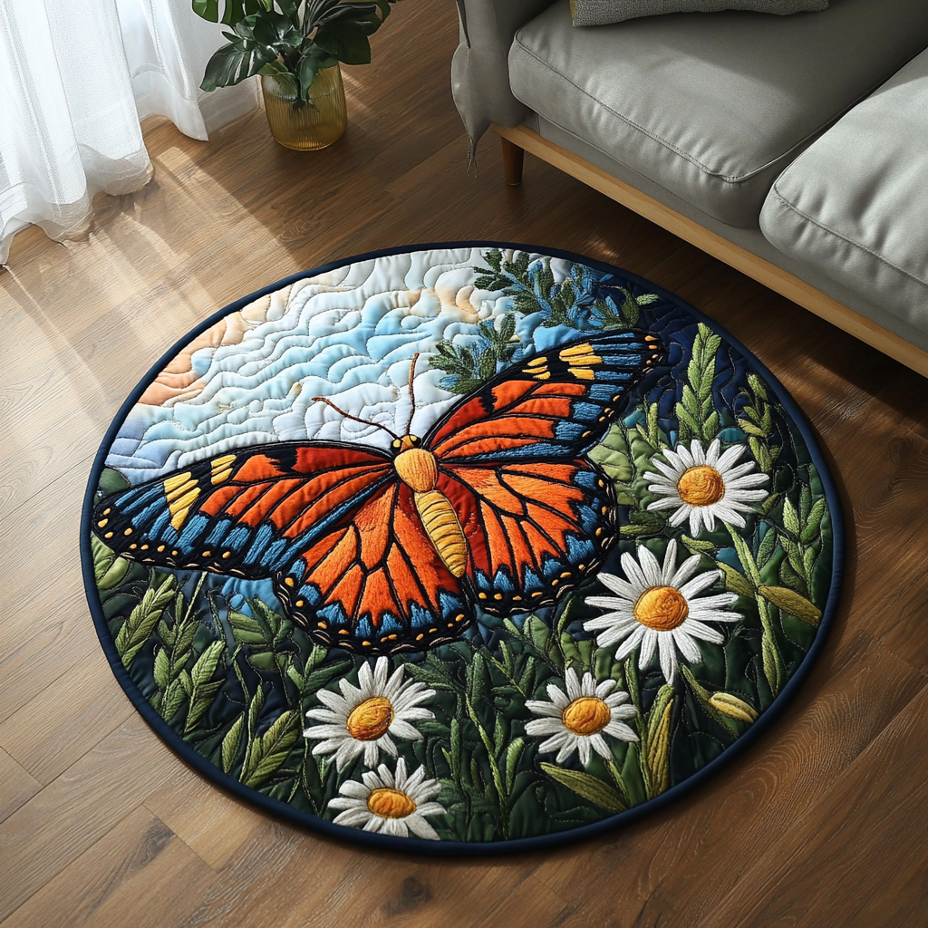 Ethereal Wings Quilted Round Mat Entryway Rug Ideas Fathers Day Farmer