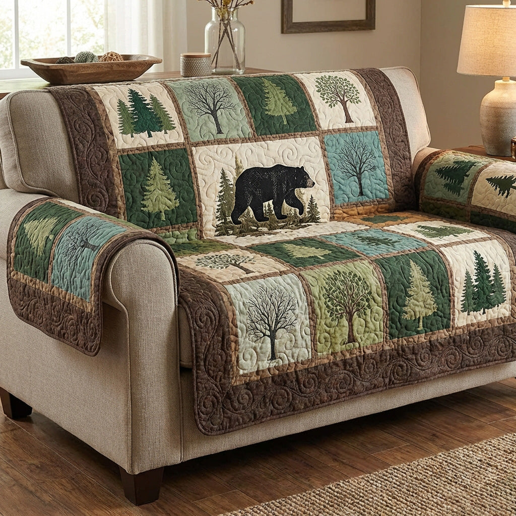 Evergreen Bear Quilted Sofa Cover The Best Sofa Covers Gift Ideas For Bear Lovers