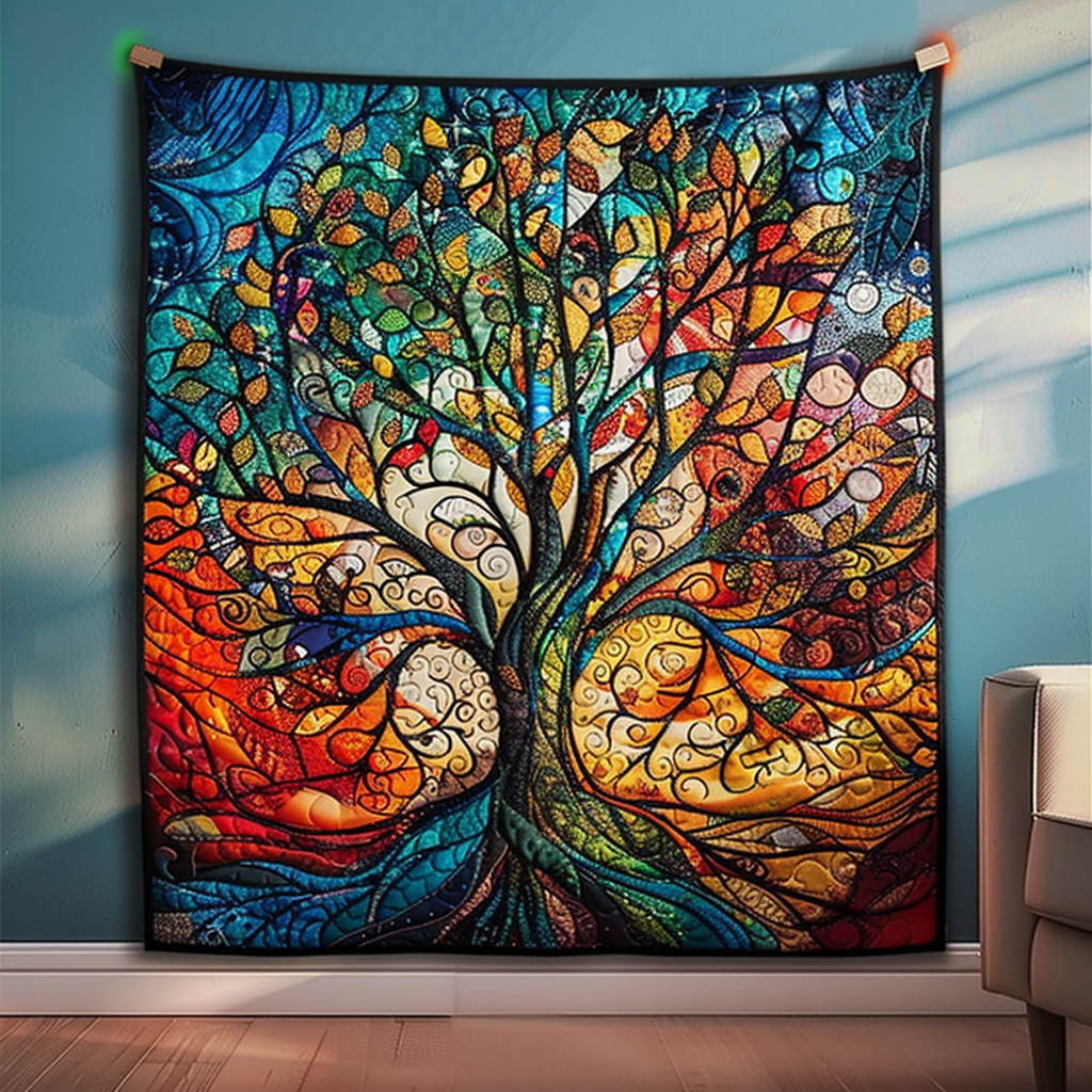 Evergreen Embrace Quilted Blanket Cool Bedroom Decor Tree Of Life Gifts For Women