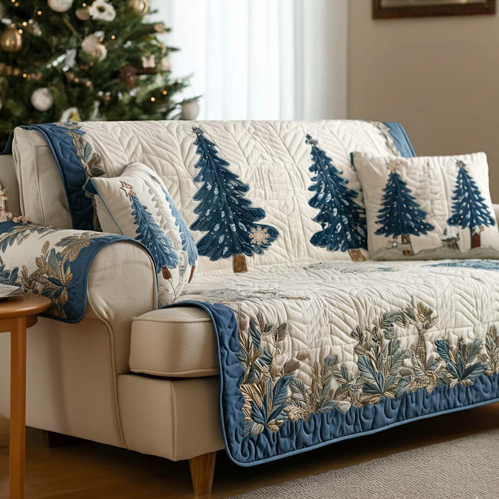 Evergreen Sparkle Quilted Sofa Cover Indoor Decoration Family To Family Christmas Gift Ideas