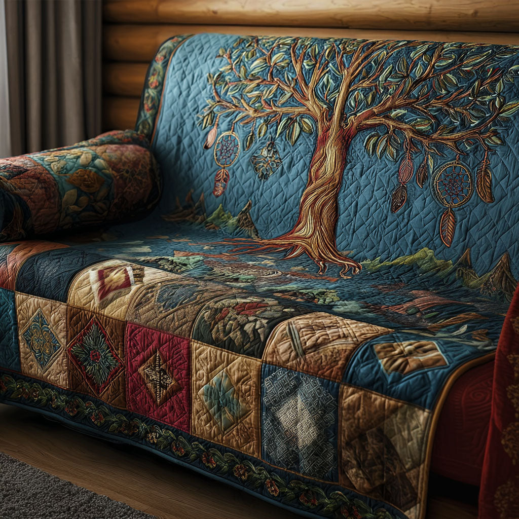 Everlasting Arbor Quilted Sofa Cover Cool Sofa Slipcovers Tree Of Life Gifts For Her
