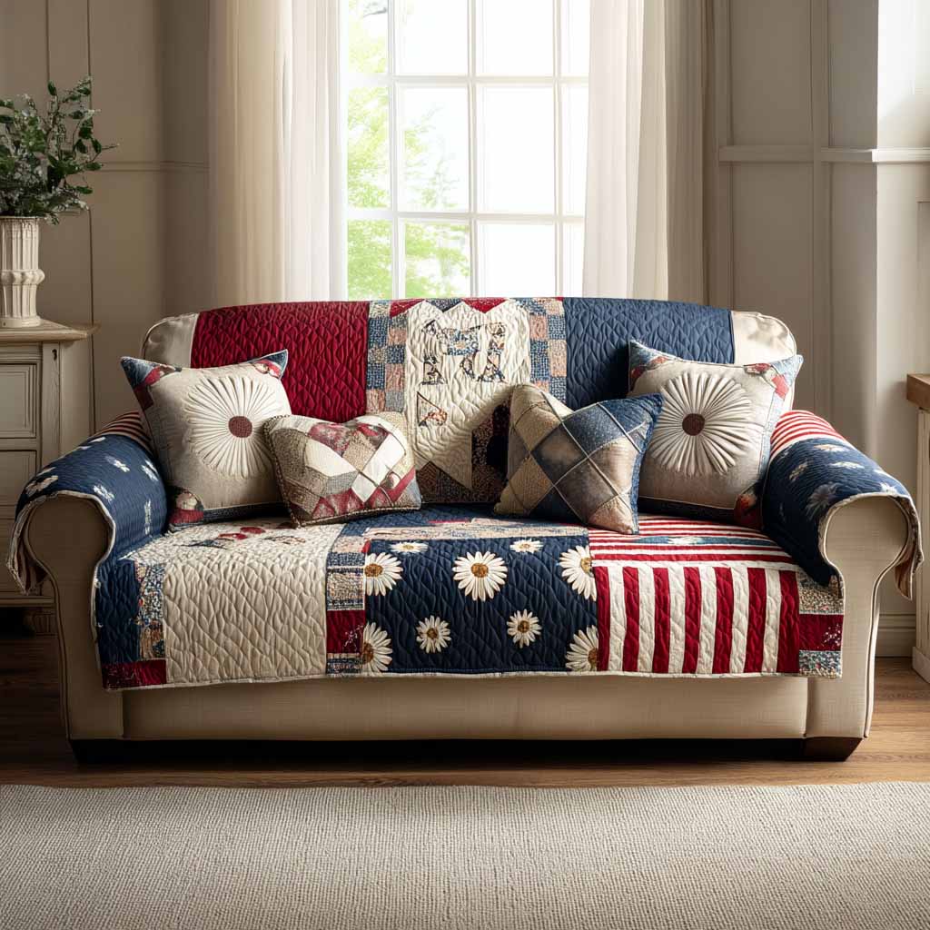 Family Patch Quilted Sofa Cover Sofa Chaise Cover Awesome Birthday Gift Ideas