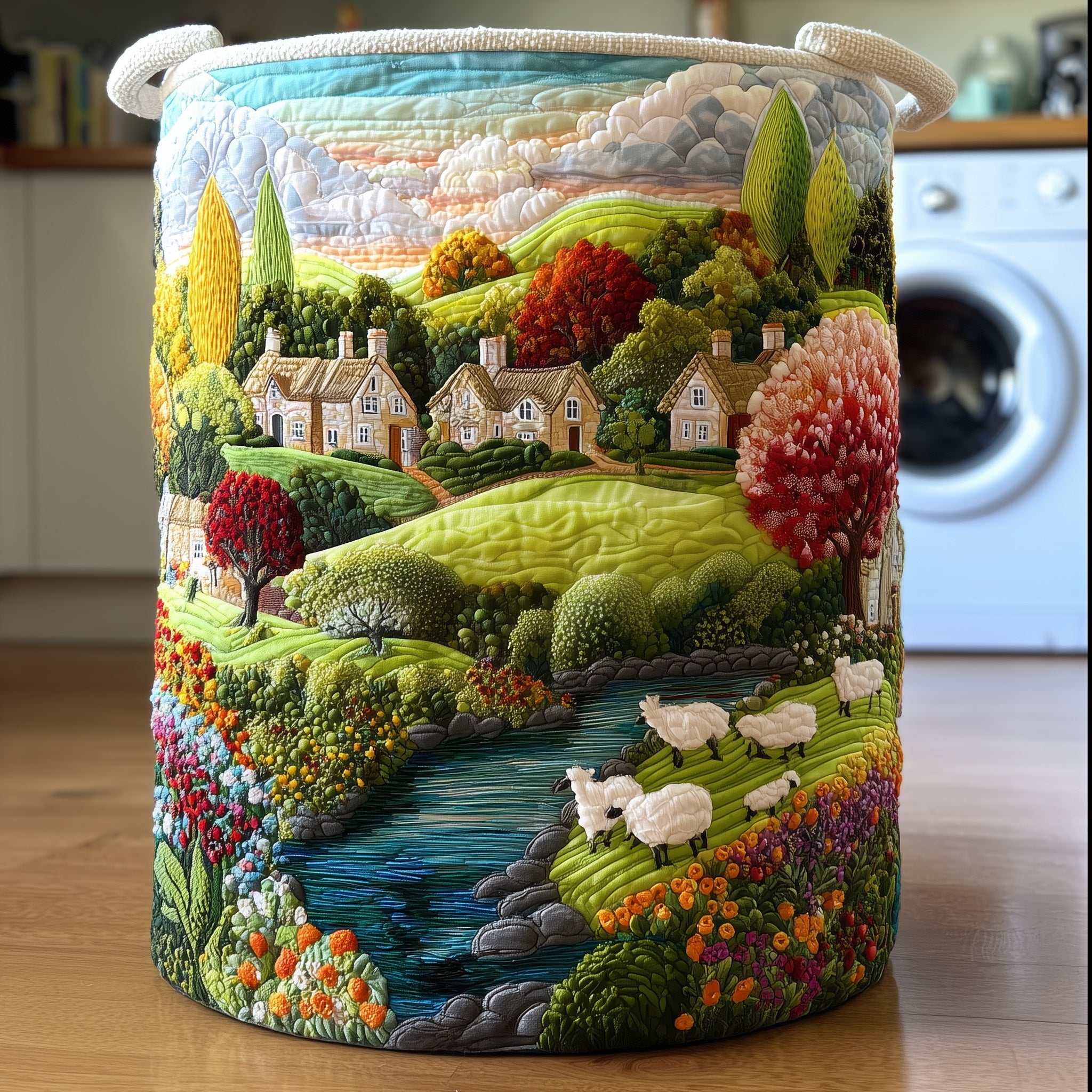 Farmlife Quilted Laundry Basket Foldable Fabric Clothes Storage Gift For Mom