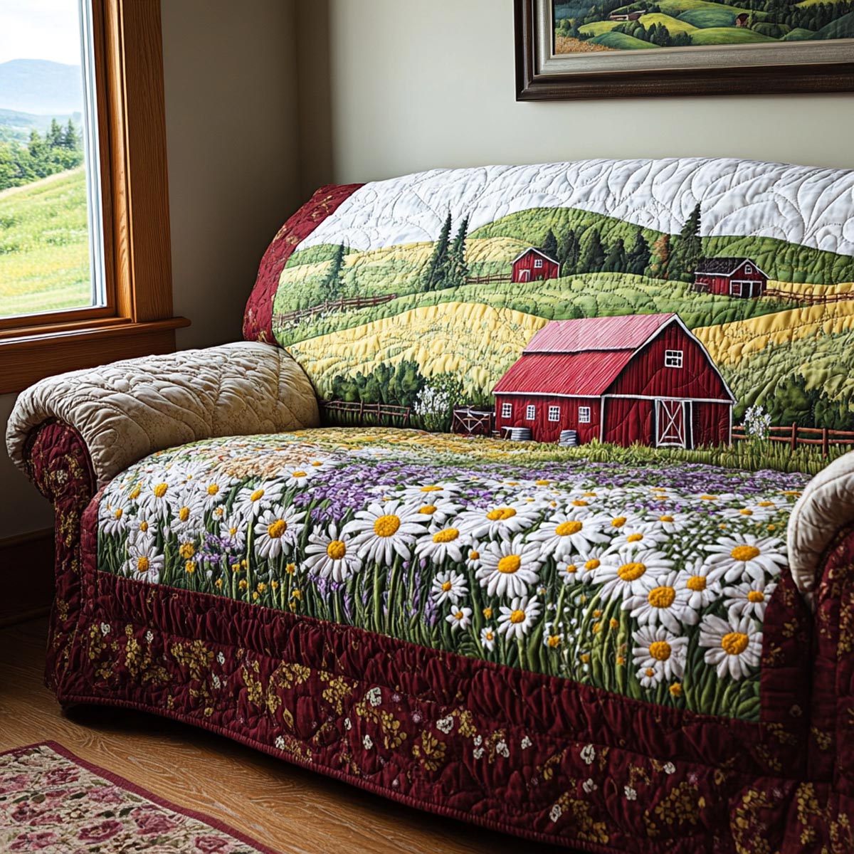 Farmstead Spring Quilted Sofa Cover Sofa Saver Covers Best Present For A Farmer