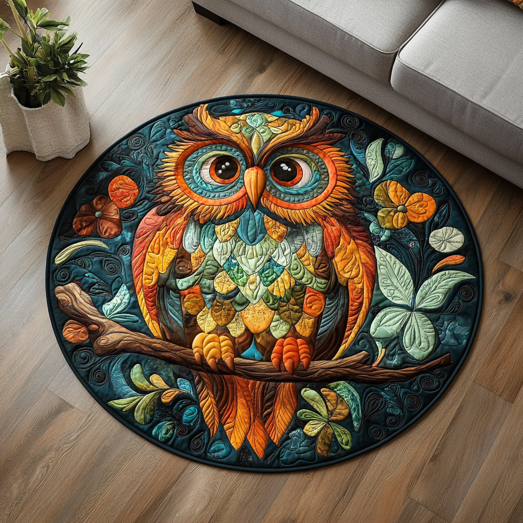 Feathered Charm Quilted Round Mat Foyer Christmas Decor Christmas Flower Gifts
