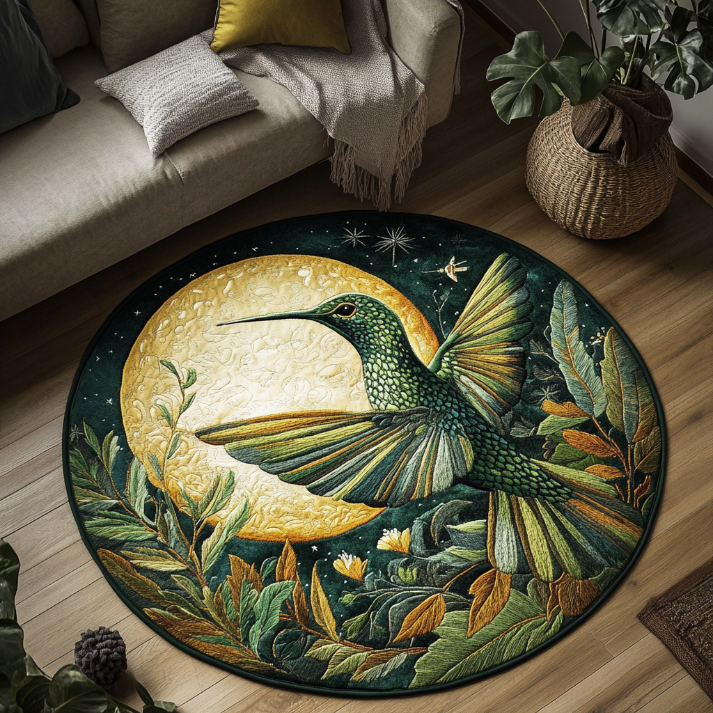 Feathered Flight Quilted Round Mat Foyer Decor Ideas Hummingbird Gift Ideas