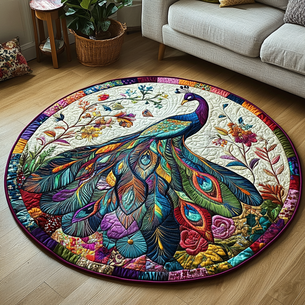 Feathered Quilted Round Mat Entry Way Ideas Gifts For Retired Farmers